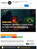 Thailand Tightens Crypto Rules to Fight Money Laundering | Live Bitcoin News