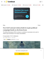 New DeFi entrant widens field of crypto political campaign funds as elections loom 