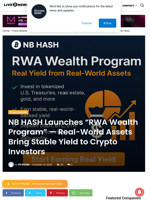NB HASH Launches “RWA Wealth Program” — Real-World Assets Bring Stable Yield to Crypto Investors | Live Bitcoin News