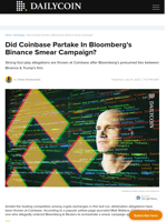 Did Coinbase Partake In Bloomberg’s Binance Smear Campaign? - DailyCoin