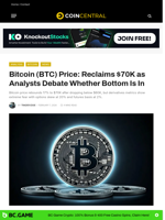 Bitcoin (BTC) Price: Reclaims $70K as Analysts Debate Whether Bottom Is In - CoinCentral