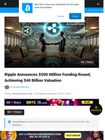 Ripple Announces $500 Million Funding Round, Achieving $40 Billion Valuation | Bitcoinist.com
