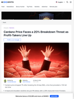 Cardano Price 9% From 20% Crash as EMA Breaks Again