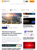 Thailand Signals Openness to Controlled Crypto Conversion – Bitcoin News