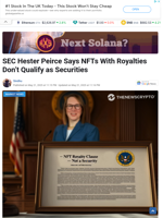 SEC Hester Peirce Says NFTs With Royalties Don’t Qualify as Securities