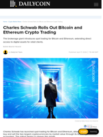 Charles Schwab Rolls Out Bitcoin and Ethereum Crypto Trading - DailyCoin