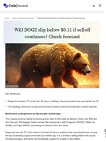 Will DOGE slip below $0.11 if selloff continues? Check forecast