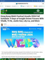 Hong Kong Web3 Festival Unveils 2026 Full Schedule: 4 Days of Insight-Driven Forums With Vitalik, Yi He, Justin Sun, Lily Liu, and More - TheNewsCrypto