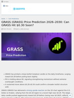 GRASS (GRASS) Price Prediction 2026–2030: Can GRASS Hit $0.30 Soon? - 36Crypto
