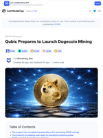 Qubic Prepares to Launch Dogecoin Mining: Guest Post by Ultramining_Eng | CoinMarketCap