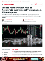Cronos Partners with AWS to Accelerate Institutional Tokenization, RWA Adoption - Coinspeaker