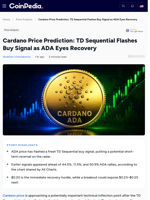 Cardano Price Prediction: TD Sequential Flashes Buy Signal as ADA Eyes Recovery