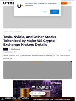 Tesla, Nvidia, and Other Stocks Tokenized by Major US Crypto Exchange Kraken: Details