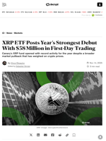 XRP ETF Posts Year’s Strongest Debut With $58 Million in First-Day Trading - Decrypt