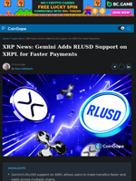XRP News: Gemini Adds RLUSD Support on XRPL