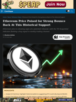 Ethereum Price Poised for Strong Bounce Back At This Historical Support