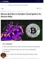 Bitcoin Bull Run in October Could Ignite a 5x Altcoin Rally