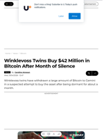 Winklevoss Twins Buy $42 Million in Bitcoin After Month of Silence - U.Today