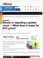 Bitcoin is signaling a golden cross — What does it mean for BTC price? - The Crypto News Wire
