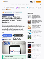 SBI Holdings Acquires Coinhako Majority Stake, Deepens its Asia Crypto Footprint