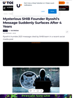 Mysterious SHIB Founder Ryoshi's Message Suddenly Surfaces After 4 Years