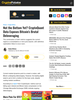 Not the Bottom Yet? CryptoQuant Data Exposes Bitcoin's Brutal Deleveraging