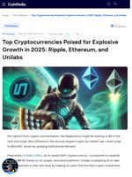 Top Cryptocurrencies Poised for Explosive Growth in 2025: Ripple, Ethereum, and Unilabs
