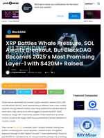 XRP Battles Whale Pressure, SOL Awaits Breakout, But BlockDAG Becomes 2025’s Most Promising Layer-1 with $420M+ Raised | Live Bitcoin News