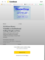 XLM Sees Heavy Volatility as Institutional Selling Weighs on Price