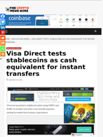 Visa Direct tests stablecoins as cash equivalent for instant transfers - The Crypto News Wire