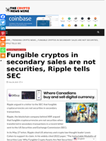 Fungible cryptos in secondary sales are not securities, Ripple tells SEC - The Crypto News Wire