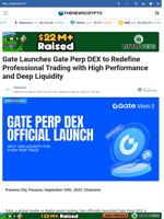Gate Launches Gate Perp DEX to Redefine Professional Trading with High Performance and Deep Liquidity - TheNewsCrypto