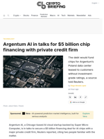 Argentum AI in talks for $5 billion chip financing with private credit firm