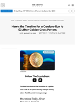 Here’s the Timeline for a Cardano Run to $3 After Golden Cross Pattern