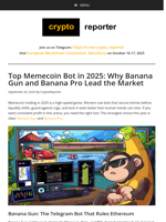 Top Memecoin Bot in 2025: Why Banana Gun and Banana Pro Lead the Market