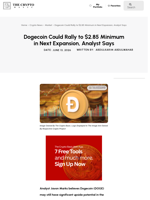 Dogecoin Could Rally to $2.85 Minimum in Next Expansion, Analyst Says