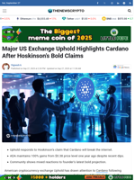 Major US Exchange Uphold Highlights Cardano After Hoskinson's Bold Claims