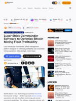 Luxor Ships Commander Software to Optimize Bitcoin Mining Fleet Profitability – News Bytes Bitcoin News