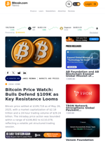 Bitcoin Price Watch: Bulls Defend $109K as Key Resistance Looms – Markets and Prices Bitcoin News
