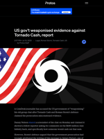 US gov't weaponised evidence against Tornado Cash, report