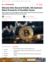 Bitcoin Hits $124K as Samson Mow Outlines 2 Scenarios