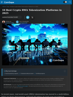 10 Best Crypto RWA Tokenization Platforms in 2025