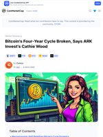 Bitcoin's Four-Year Cycle Broken, Says ARK Invest's Cathie Wood: Guest Post by Coincu | CoinMarketCap