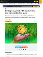 DOGE Price Eyes 160% Rally to $0.65 as RSI Sends Bullish Signal