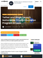 Tether and Bitqik Launch Nationwide Crypto Education Program in Laos | Live Bitcoin News
