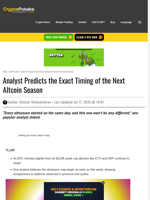 Analyst Predicts the Exact Timing of the Next Altcoin Season