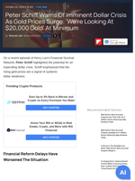 Peter Schiff Warns Of Imminent Dollar Crisis As Gold Prices Surge: 'We're Looking At $20,000 Gold' At Minimum - Grayscale Bitcoin Mini Trust (BTC) Common units of fractional undivided beneficial interest (ARCA:BTC) - Benzinga