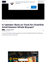 Is 'Uptober' Back on Track for Chainlink Amid Massive Whale Buyups? - U.Today