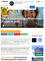 Top 5 Cloud Mining Sites for Free Crypto in 2025 | Live Bitcoin News