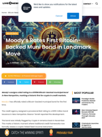Moody's Rates First Bitcoin-Backed Muni Bond in Landmark Move | Live Bitcoin News